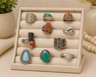 Native American sterling turquoise rings , James Avery 
