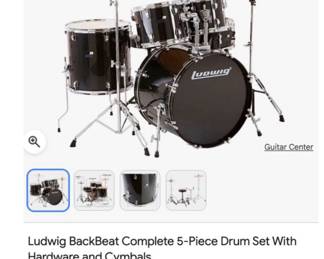 Ludwig college 5 piece drum set - BOXED UP 