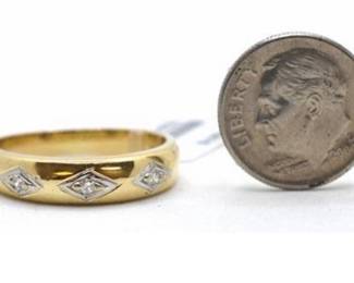 Size 9 wedding band with diamonds $60