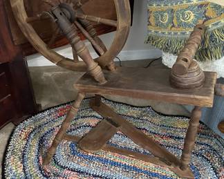 Small antique spinning wheel