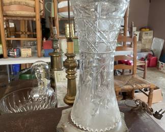 Cut glass lamp