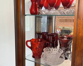 Cut glass & ruby glass