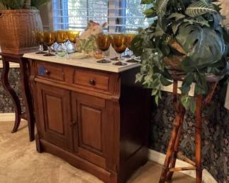 Marble top wash stand