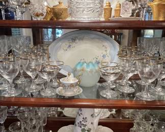 Crystal & handpainted china