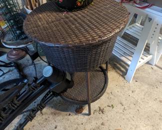 Outdoor cooler and table