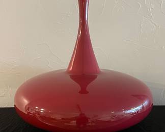 Battocchio Ampolla Vase, Red.  22” H
