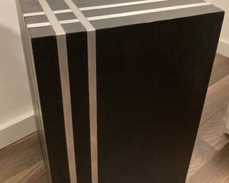 Portable Cube Side Table in Black and Silver 12” x 12” x 18.25”
