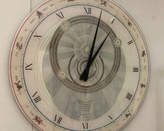 $395 Glass Wall Clock, 23.5” Diameter 