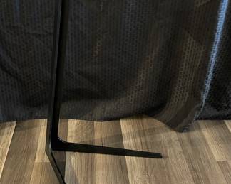 Celine Side Table with Black Matt Base and Walnut Top. 
