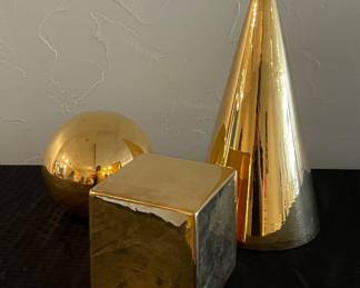 Tonin Casa Gold Cube, Cone and Round Decor