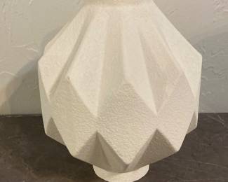 Geometric White Vase. 10.5”
