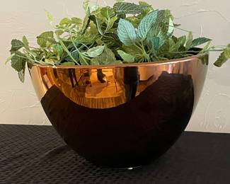 Copper Color Bowl with Greenery