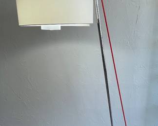 $295 Ago e Filo (Needle and Thread) White and Red Floor Lamp with Black Base 42” x 19” x 73” approx.