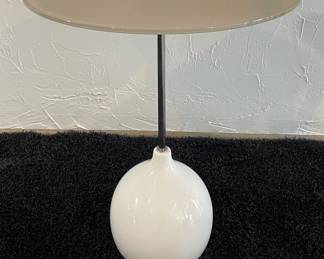 $375  Adachi Side Table. Glossy White Base and Gold Top. 24”