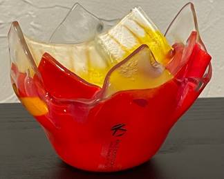 Kaleidoscopio Red/Yellow Glass Bowl