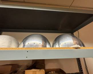 Large spun polished aluminum bowls 16”D