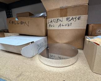 Machined lamp bases.