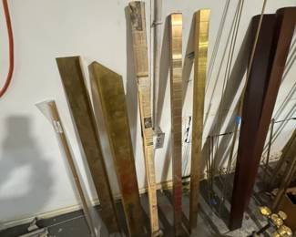 Guy drill solid rectangular brass lamp uprights