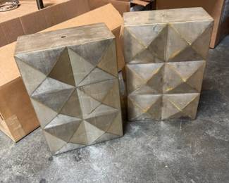 Lamp bodies with 12k White Gold leaf.