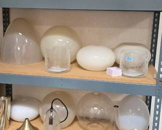 Custom blown lighting glass domes.