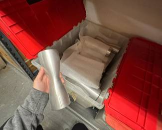 Hourglass shape cast aluminum stackers for table or floor lamps—be creative!
