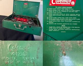 Coleman 413G 2 Burner Camp Stove 1973