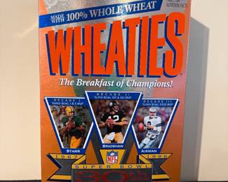 1996 General Mills Wheaties Super Bowl 30th Anniversary Collector's Edition cereal box