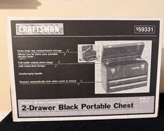 Sears Craftsman USA NOS 59331 Steel 2-Drawer Black Tool box Portable Chest