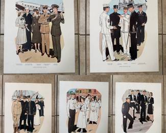 16 x 20 Navy Uniforms Prints 1900-1967