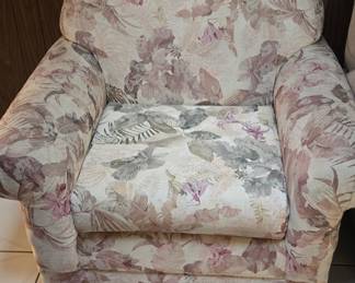 Floral Upholstered Armchair