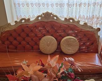 Victorian Rococo Carved Sofa with Decorative Pillows