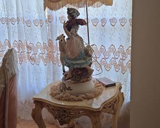 Vintage Capodimonte Porcelain Figural Table Lamp