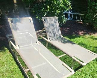 Two PVC style outdoor chez loungers (will come with pads)
