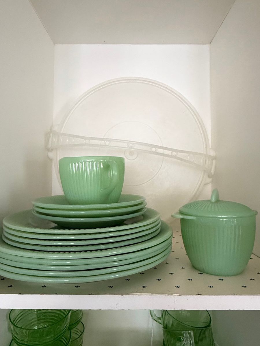 Vintage Fire King Jadeite Jane Ray Dinnerware Set