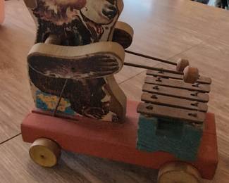 Vintage Fisher-Price Teddy Zilo #752 Pull Toy with Xylophone