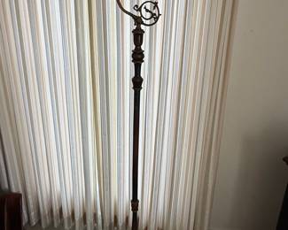 Victorian Style Bridge Floor Lamp with Brass Accents