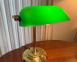 Green Glass Banker's Lamp
