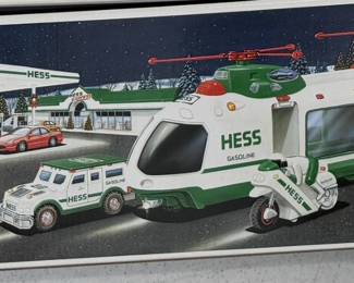 2001 Hess Helicopter, Armored Truck, and Motorcycle Set