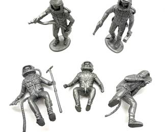 Vintage Marx Spacemen Silver - 5 Indivisual Poses - Incomplete Set