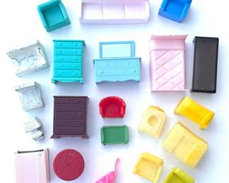 Vintage Mid-Century Plastic Dollhouse Furniture Mega Lot (22-Piece Set)
