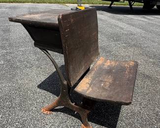 Vintage School Desk with Attached Seat - Sears Roebuck & Co.
