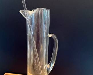 Clear Glass Martini Pitcher with Stirrer