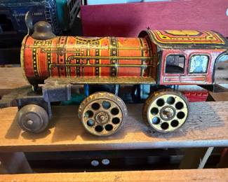 Vintage Tin Lithographed Wind-Up Train Toy - Western Special