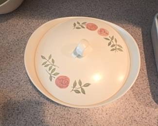 Vintage Glasbake Rose Pattern Dinnerware Set