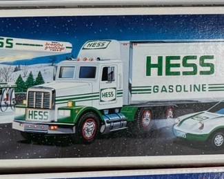 Vintage 1980 Hess Gasoline Truck and Trailer with Sports Car