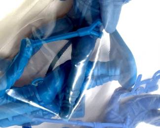 Vintage Marx Spacemen Blue Mixed Factory Shade - Lot of 4