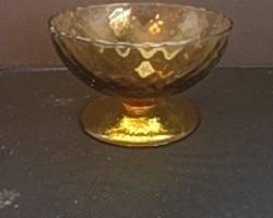 Vintage Amber Glass Whitehall Footed Bowl