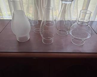 Assorted Glass Lamp Chimneys