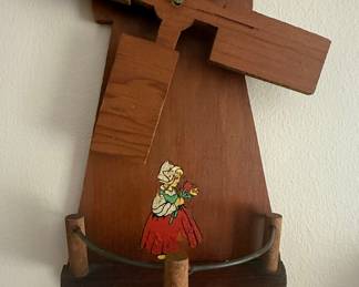 Wooden Dutch Windmill Wall Decor
