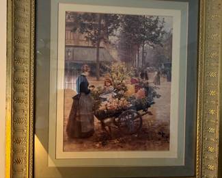 Victor Gabriel Gilbert "The Flower Market" Print